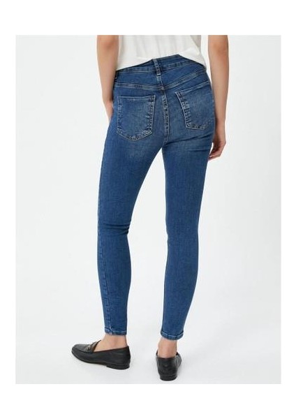 4Wal40046Md Drk Koyu İndigo Kadın Pamuk Denim Pantolon modelleri