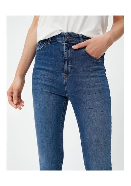 4Wal40046Md Drk Koyu İndigo Kadın Pamuk Denim Pantolon fırsatları