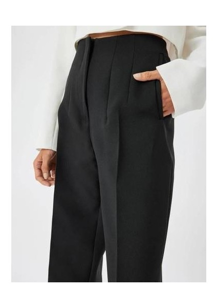 Yüksek Bel Cepli Slim Fit Cigarette Pantolon modelleri