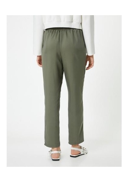 Chino Pantolon Bağcıklı Yüksek Bel Cep Detaylı fiyatları