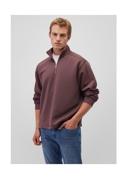 Dik Yaka Kahverengi Sweatshirt 0S10016-70260 fiyatları