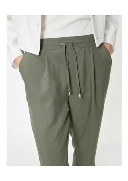 Chino Pantolon Bağcıklı Yüksek Bel Cep Detaylı modelleri