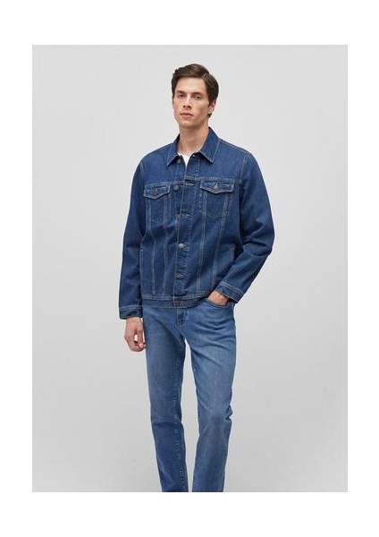 Drake 90LAR Puslu Koyu Mavi Jean CEKET010143-87939 fiyatları