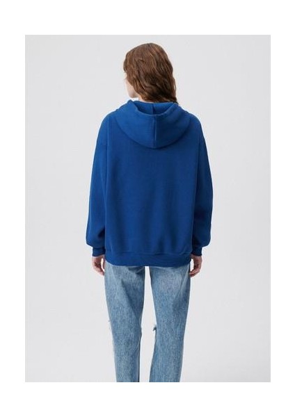 Mavi Logo Baskılı Kapüşonlu Lacivert Sweatshirt 1600361-82625