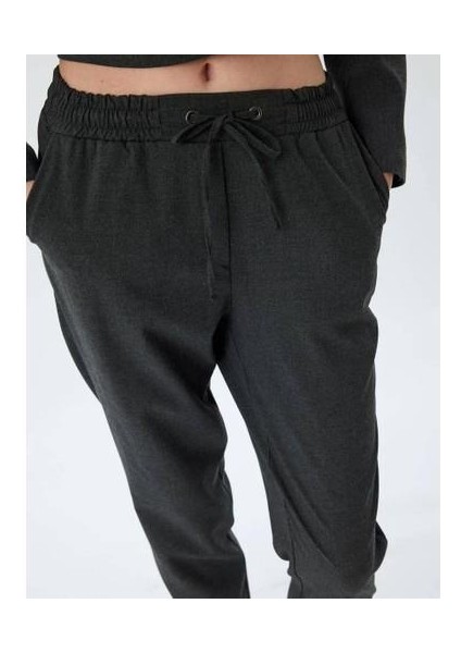 5WAK40005UW Koton Kadın Kanvas Pantolon Gri modelleri