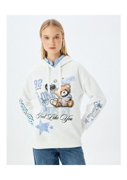 Kolej Baskılı Kapüşonlu Oversize Sweatshirt modelleri