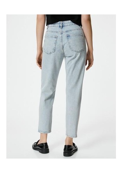 Mom Fit Kot Pantolon Hafif Dar Paça Mom Jean fiyatları