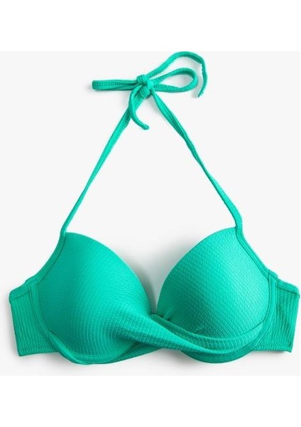 Boyundan Bağlamalı Bikini Üstü Dokulu