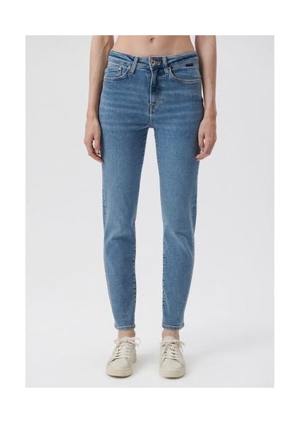 Cindy Gold Shape Gölgeli İndigo Mavisi Jean Pantolon 100277-33555