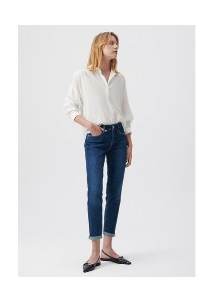 Ada Casual Vintage Koyu Mavi Jean Pantolon 1020535596