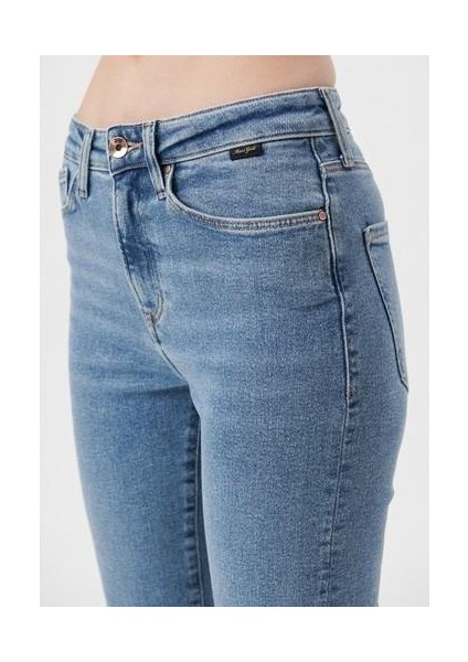 Cindy Gold Shape Gölgeli İndigo Mavisi Jean Pantolon 100277-33555