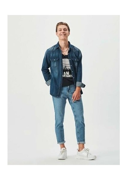 Rohan Aıden x Wash Erkek Jean Gömlek