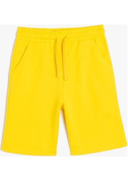 Basic Şort Beli Bağlamalı Cep Detaylı Pamuklu