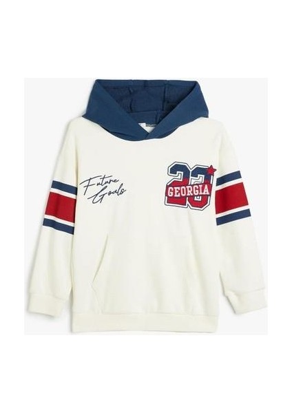 5WKB10207TK 010 Ekru Erkek Cocuk Pamuk Jersey Sweatshırt