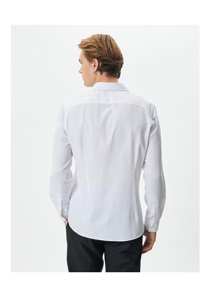 Klasik Gömlek Yarım Italyan Yaka Düğmeli Uzun Kollu fiyatları