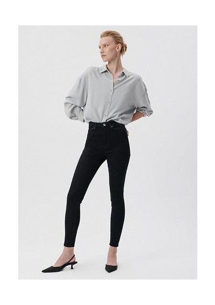 Kadın Serenay Siyah Gold Shape Jean Pantolon 100980-35248