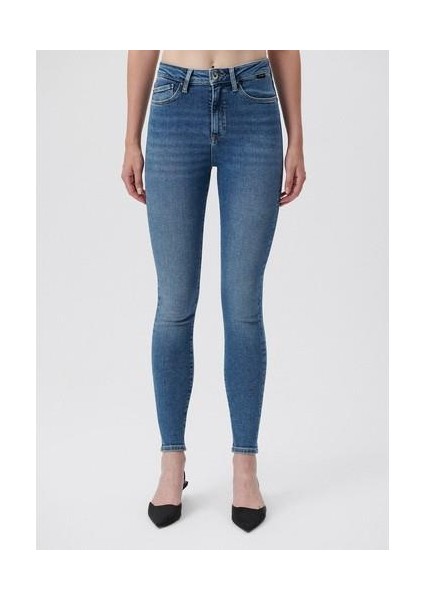 Kadın Serenay Gölgeli Mavi Gold Shape Jean Pantolon 100980-82194 fırsatları