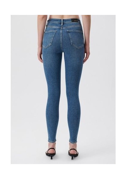 Kadın Serenay Gölgeli Mavi Gold Shape Jean Pantolon 100980-82194 indirimleri