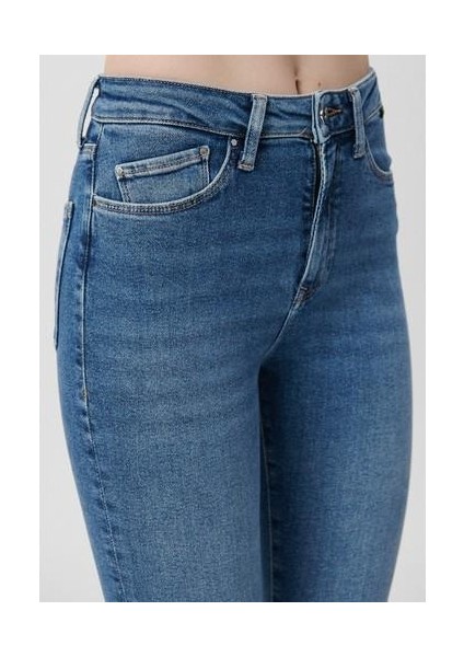 Kadın Serenay Gölgeli Mavi Gold Shape Jean Pantolon 100980-82194