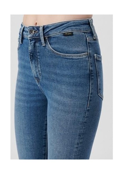 Kadın Serenay Gölgeli Mavi Gold Shape Jean Pantolon 100980-82194