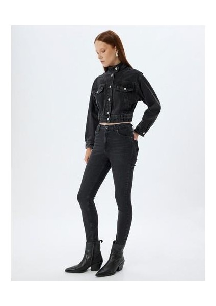 Yüksek Bel Kot Pantolon Dar Paça Push Up - Skinny Push Up Fit Jean