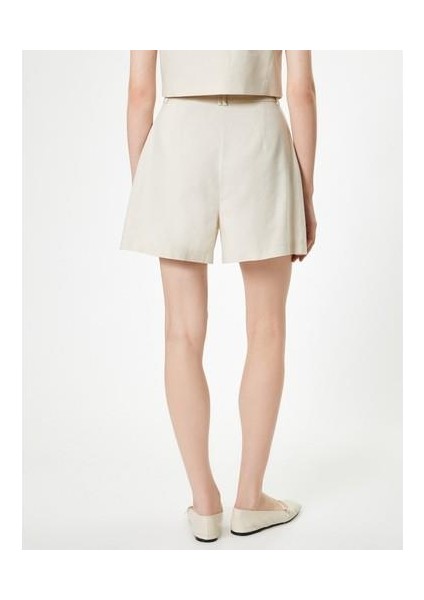 Keten Şort Astarlı Cepli Pens Detaylı fırsatları