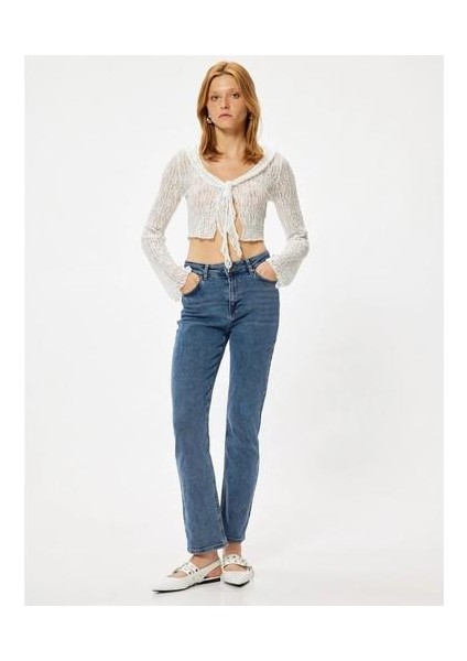 5WAL40021MD Mıd Orta Indıgo Kadın Pamuk Denim Pantolon