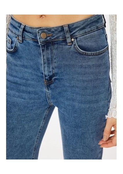 5WAL40021MD Mıd Orta Indıgo Kadın Pamuk Denim Pantolon indirimleri
