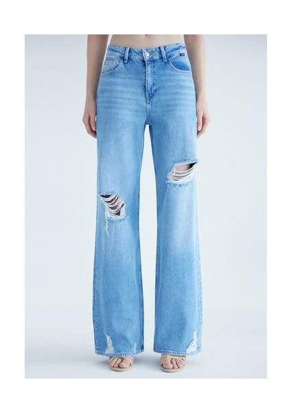 Kadın Malibu Açık Mavi Yırtıklı Street Jean Pantolon 1010152-83664 modelleri