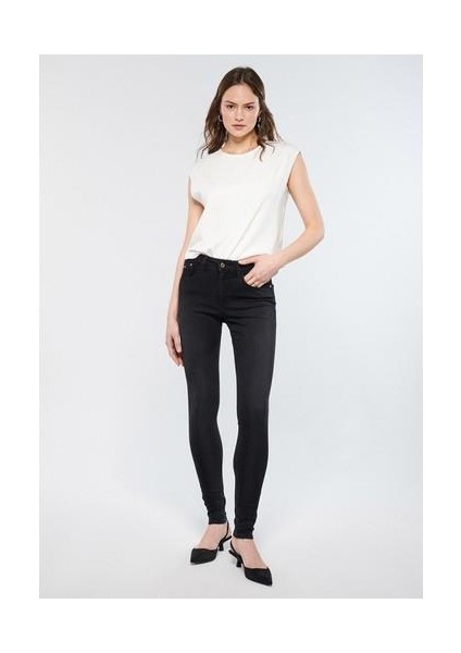 Kadın Alissa Duman Gri Gold Premium Jean Pantolon 1067882217