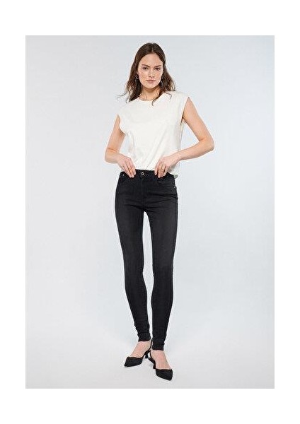 Kadın Alissa Duman Gri Gold Premium Jean Pantolon 1067882217 fiyatları
