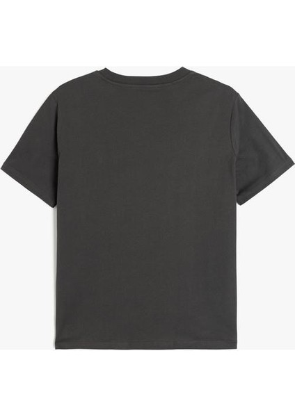 Pamuklu Kısa Kollu Bisiklet Yaka Yıldız Detaylı Taşlı Tişört fiyatları