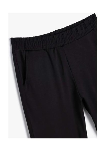 Spor Eşofman Altı Jogger Beli Lastikli Cep Detaylı - Koton - 5WAM40028NK - Siyah - Xxl modelleri