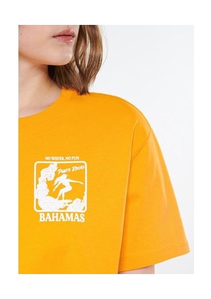 Kadın Bahamas Baskılı Turuncu Tişört 1611499-34040 indirimleri