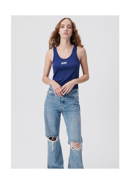 Mavi Logo Baskılı Lacivert Atlet 1611899-70722