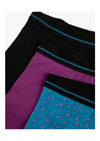 3'lü Baskılı Boxer Seti Beli Lastikli Pamuklu modelleri