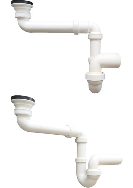 Yer Kazandıran Lavabo Sifonu Evye Sifonu, Paslanmaz Delikli Süzgeçli, 50LIK Çıkış, Lavabo Dolabında ve Çekmecesinde Lavabo ve Evye Altında Duvara Bitişik Montajlı Koku Önleyici S Sistemi