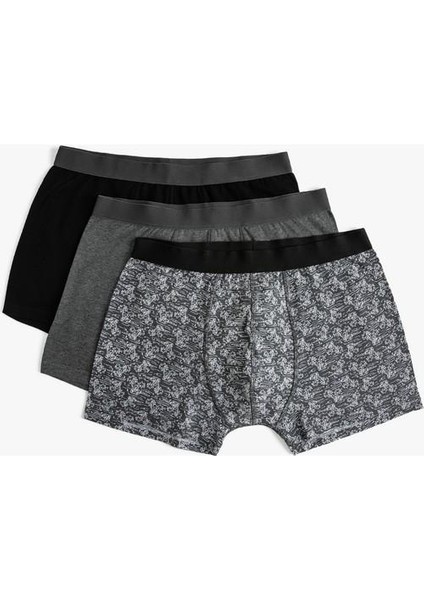 3'lü Boxer Seti Palmiye Baskılı Çok Renkli