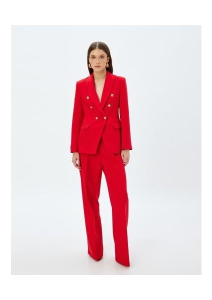 5Wak50074Uw 410 Kırmızı Kadın Blazer Takım Elbıse