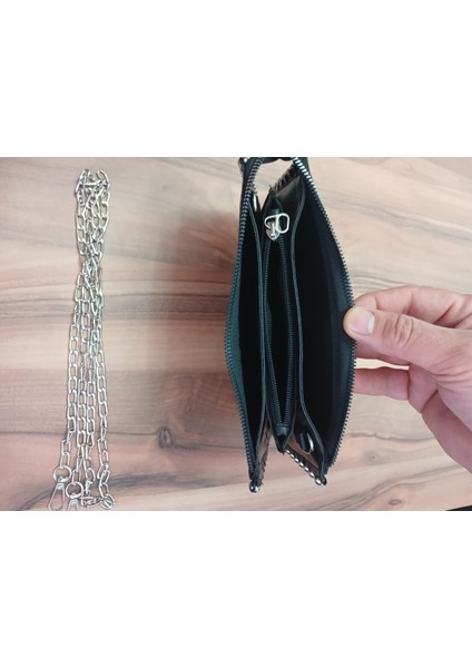 Wolını 3 Gözlü Gümüş Zincir Askılı El ve Çapraz Çanta modelleri