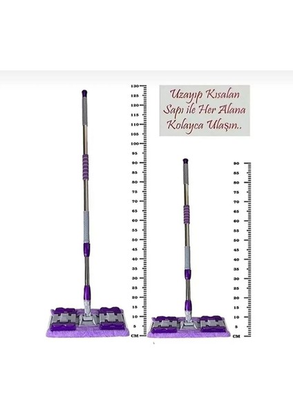 Mor Mop 4 Mandallı, 2 Adet Bez, 360° Dönebilen Temizlik Seti modelleri