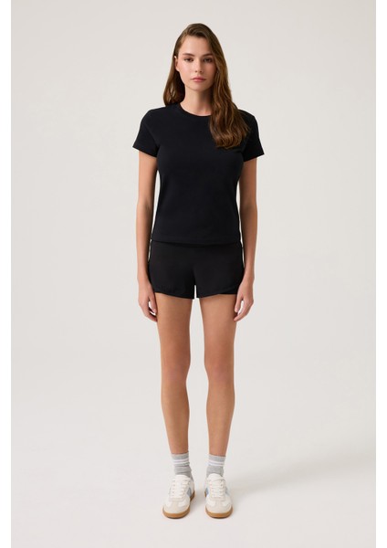 Siyah Düz Kesim Tişört Regular T-Shirt fırsatları