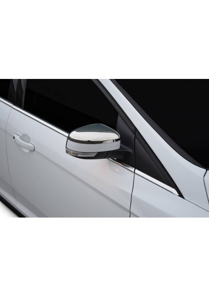 Ford Focus 3 Uyumlu 2011-2018 Ayna Kapağı 2 Parça Abs Krom Kaplama