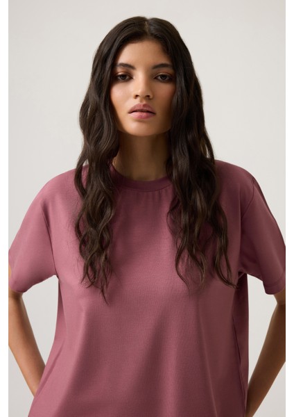 Bordo Düz Kesim Tişört Regular T-Shirt fiyatları