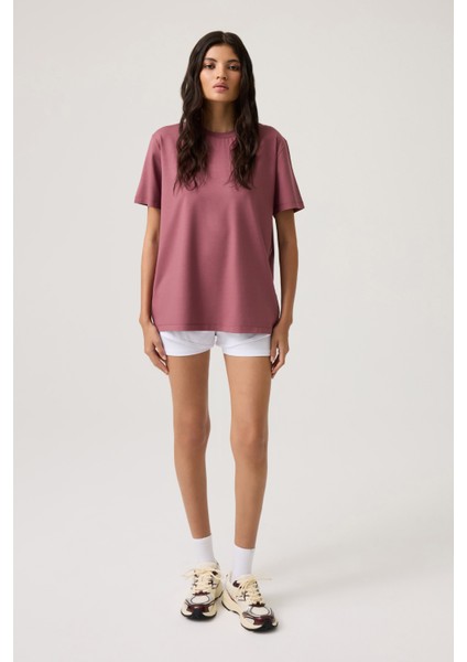 Bordo Düz Kesim Tişört Regular T-Shirt indirimleri