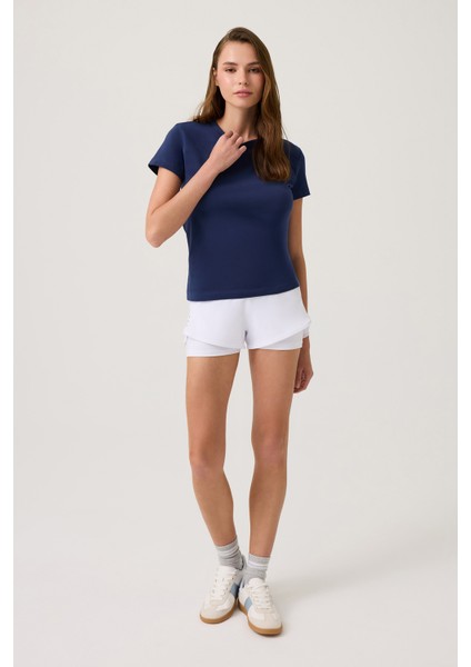 Lacivert Düz Kesim Tişört Regular T-Shirt indirimleri