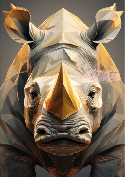 Çerçevesiz Poster Geometrik Desenli Gergedan fırsatları