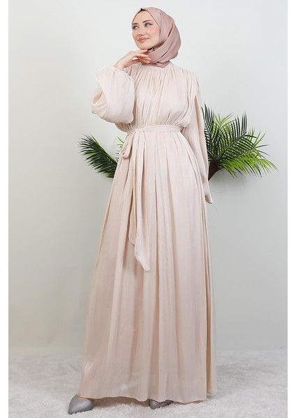 Matem Tesettür Elbise Krem