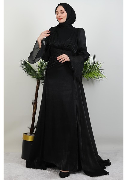 Kolu Volanlı Yoryo Elbise Siyah fırsatları