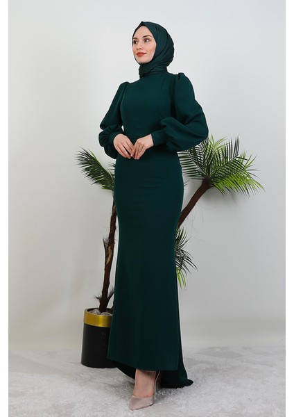 Lavin Krep Elbise Zümrüt